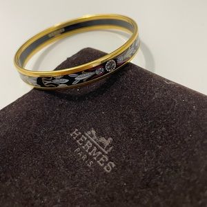 Hermes Bangle - Gold Trimmed